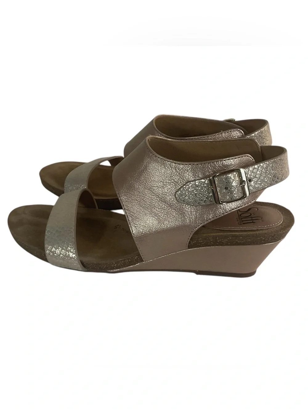 Sofft Women's Rose Gold Wedge Sandals